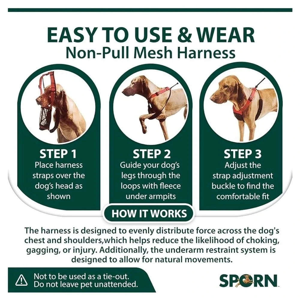 Sporn Stop Pulling Dog Harness size small